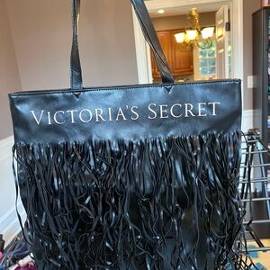 Victoria's Secret Black Tote with Fringe